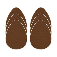 Load image into Gallery viewer, Classic cut brown boob tape pre-cut tear drop shape available in three shades and three sizes.