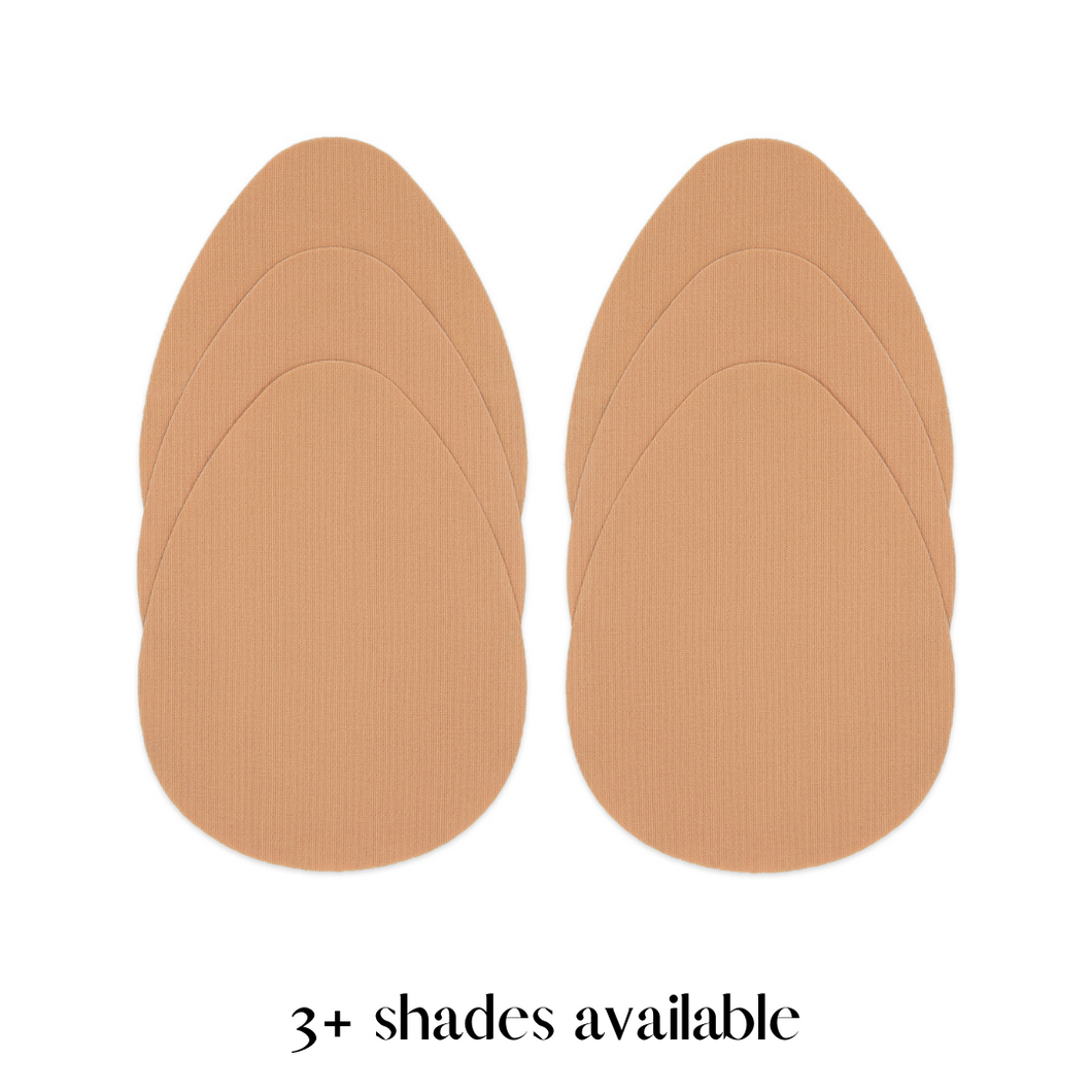 Classic cut beige boob tape pre-cut tear drop shape available in three shades and three sizes.