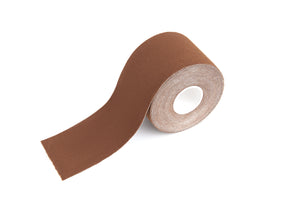 Brown boob tape side view lightly unrolled